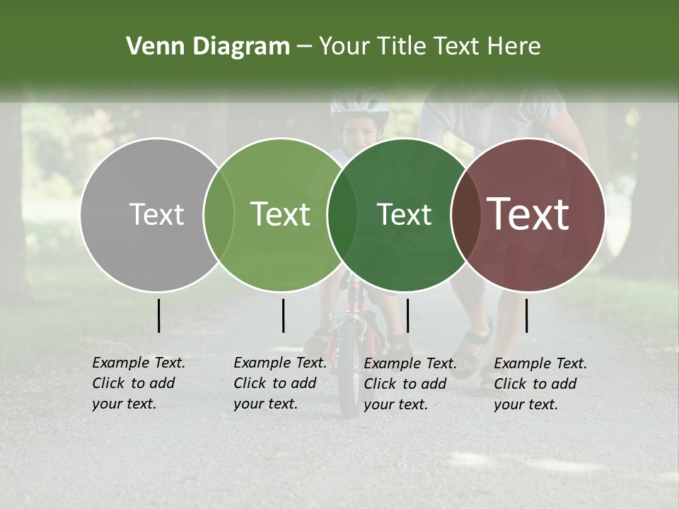 A Man Teaching A Boy How To Ride A Bike PowerPoint Template