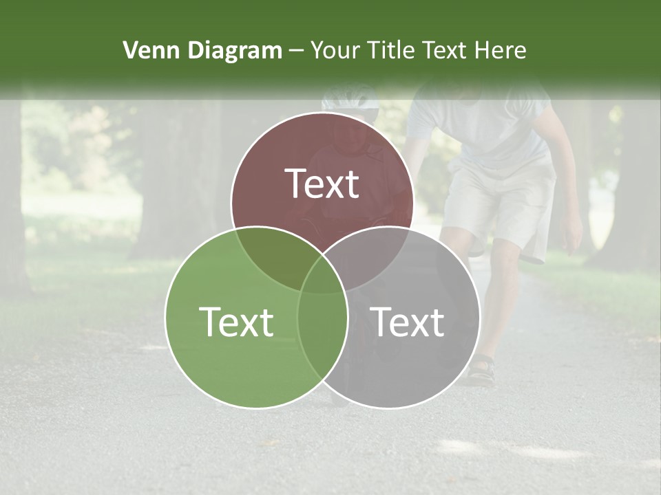 A Man Teaching A Boy How To Ride A Bike PowerPoint Template