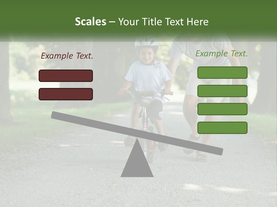 A Man Teaching A Boy How To Ride A Bike PowerPoint Template