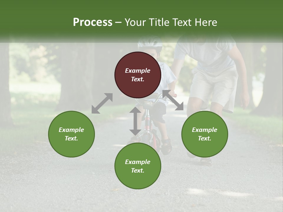 A Man Teaching A Boy How To Ride A Bike PowerPoint Template