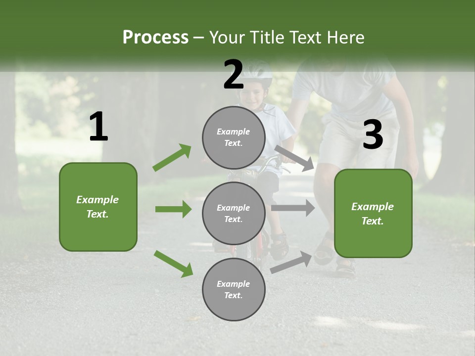 A Man Teaching A Boy How To Ride A Bike PowerPoint Template