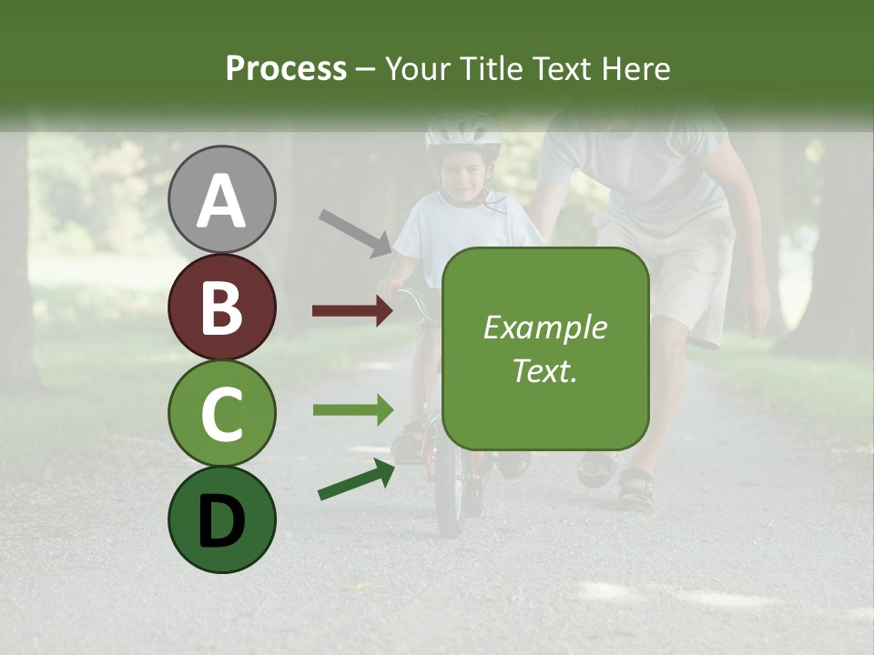 A Man Teaching A Boy How To Ride A Bike PowerPoint Template