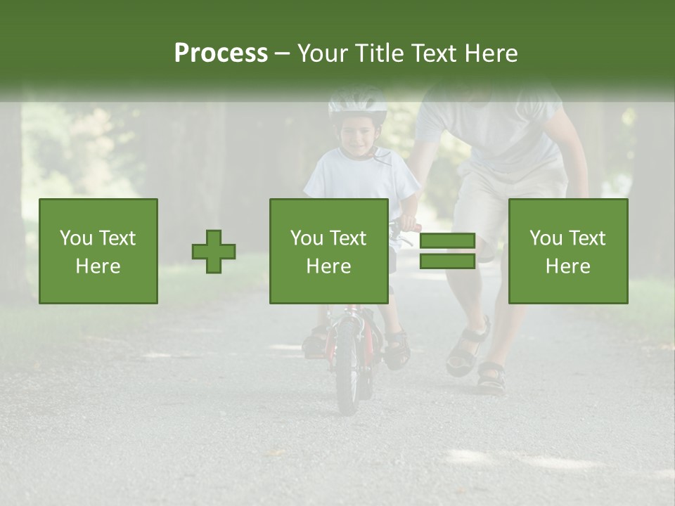 A Man Teaching A Boy How To Ride A Bike PowerPoint Template