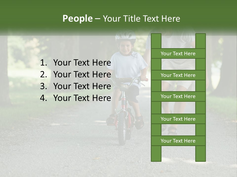 A Man Teaching A Boy How To Ride A Bike PowerPoint Template
