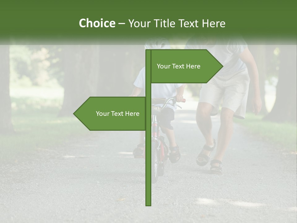 A Man Teaching A Boy How To Ride A Bike PowerPoint Template