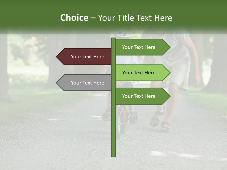 A Man Teaching A Boy How To Ride A Bike PowerPoint Template