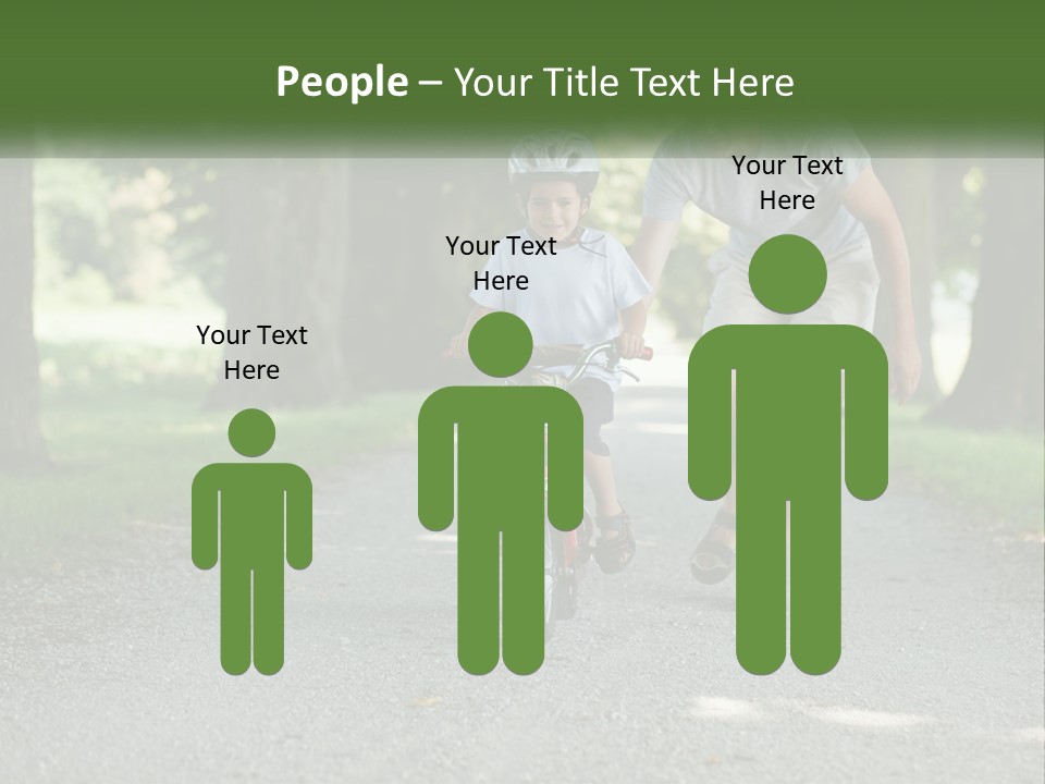 A Man Teaching A Boy How To Ride A Bike PowerPoint Template