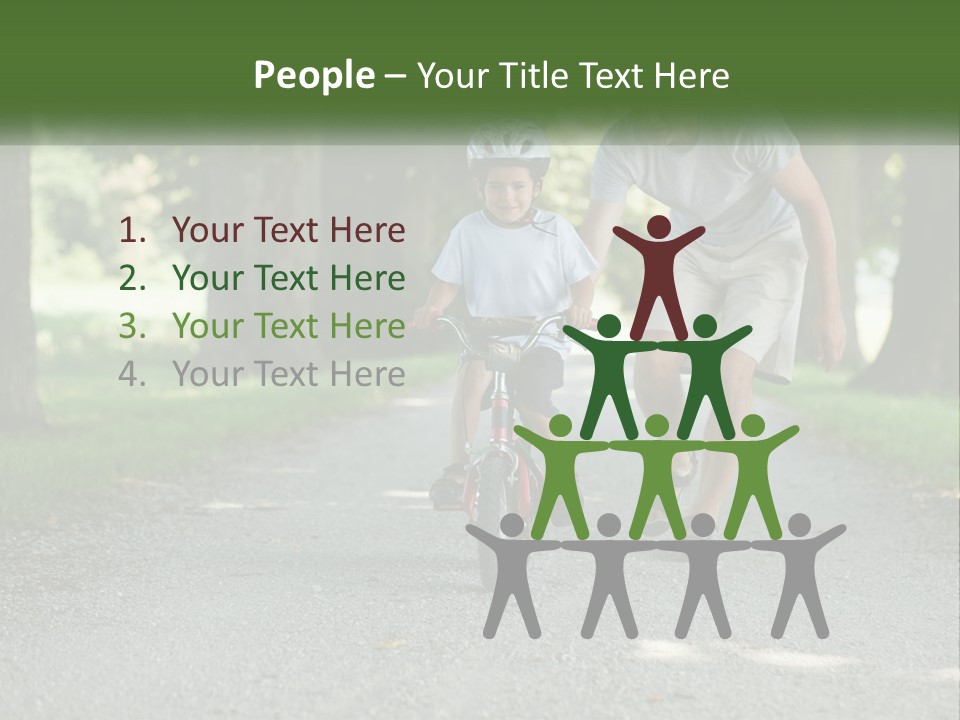 A Man Teaching A Boy How To Ride A Bike PowerPoint Template