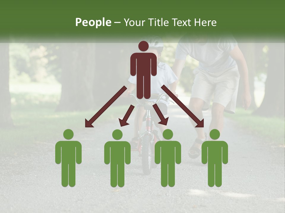 A Man Teaching A Boy How To Ride A Bike PowerPoint Template