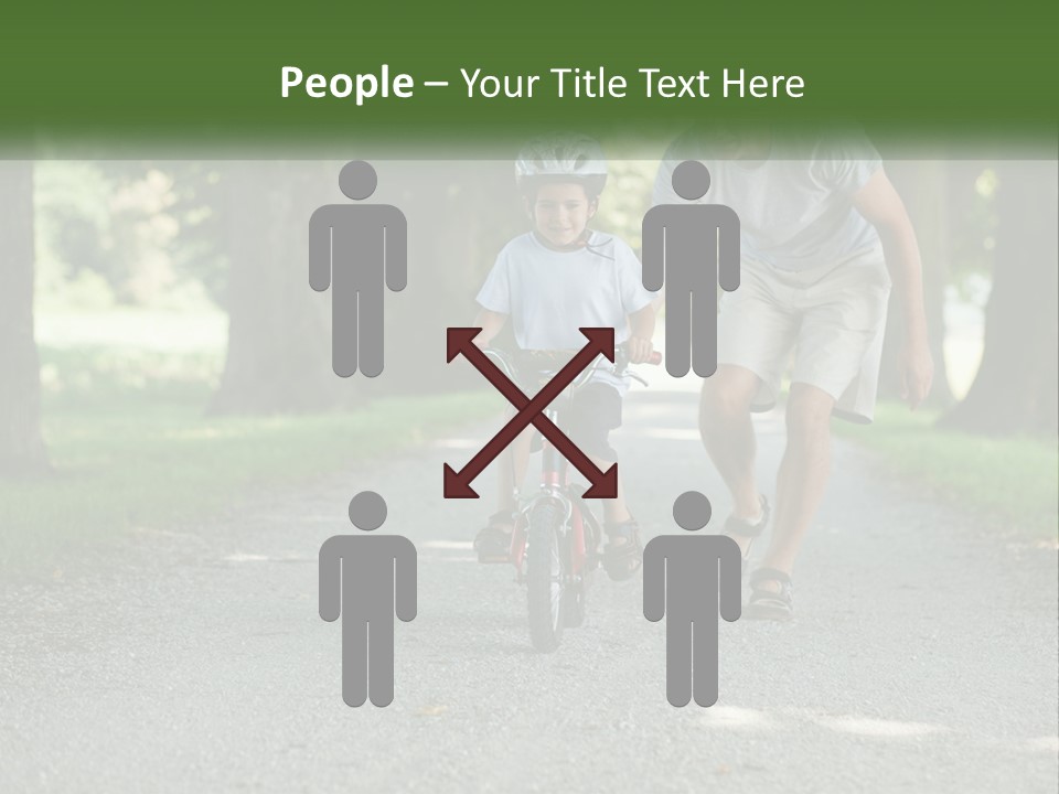 A Man Teaching A Boy How To Ride A Bike PowerPoint Template