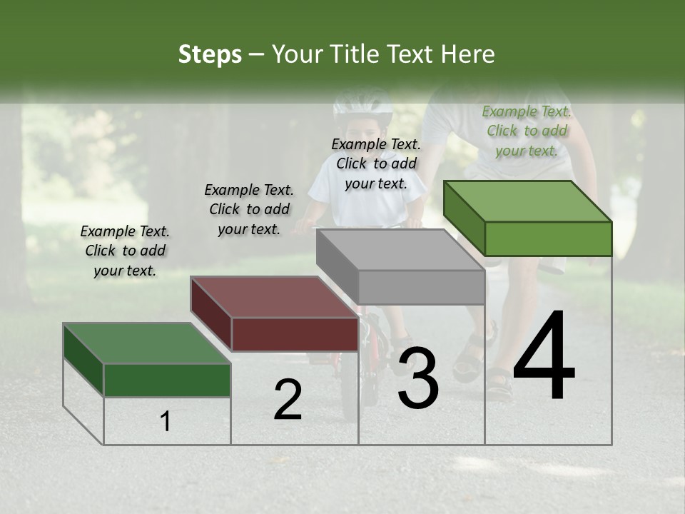 A Man Teaching A Boy How To Ride A Bike PowerPoint Template