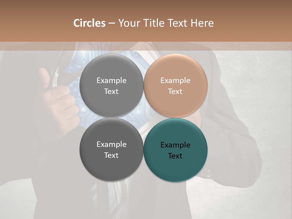 A Man In A Suit Holding A Blue Circuit Board In His Chest PowerPoint Template