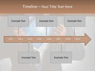 A Man In A Suit Holding A Blue Circuit Board In His Chest PowerPoint Template