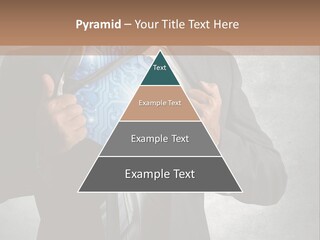 A Man In A Suit Holding A Blue Circuit Board In His Chest PowerPoint Template