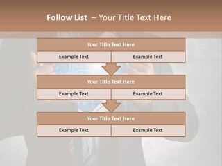 A Man In A Suit Holding A Blue Circuit Board In His Chest PowerPoint Template