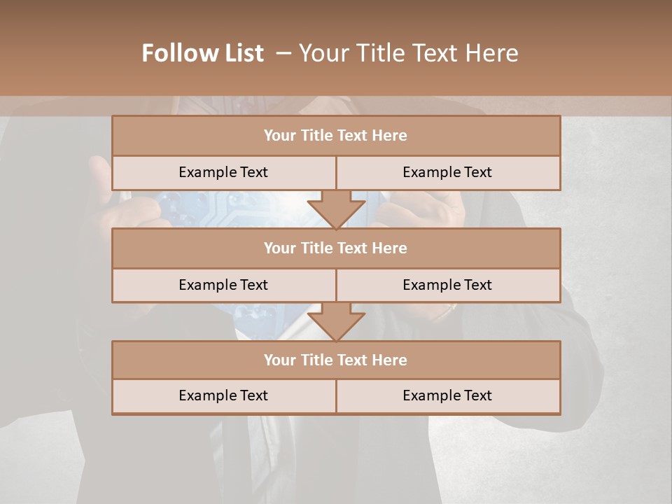 A Man In A Suit Holding A Blue Circuit Board In His Chest PowerPoint Template