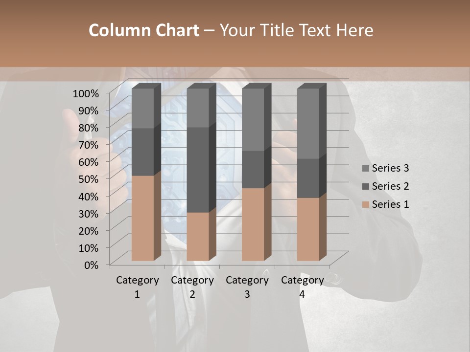 A Man In A Suit Holding A Blue Circuit Board In His Chest PowerPoint Template