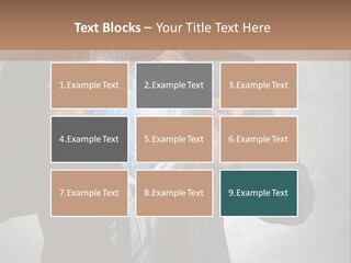 A Man In A Suit Holding A Blue Circuit Board In His Chest PowerPoint Template