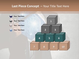 A Man In A Suit Holding A Blue Circuit Board In His Chest PowerPoint Template