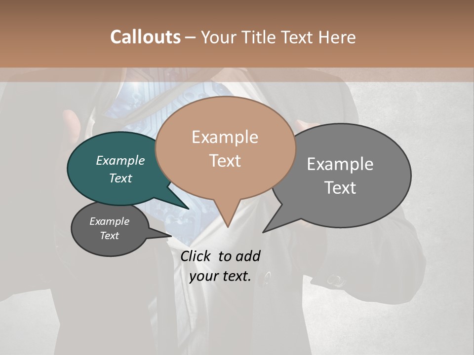 A Man In A Suit Holding A Blue Circuit Board In His Chest PowerPoint Template