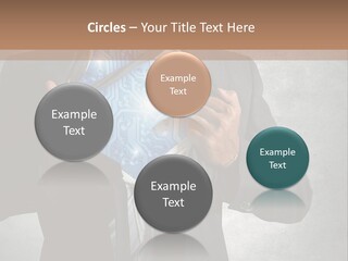 A Man In A Suit Holding A Blue Circuit Board In His Chest PowerPoint Template