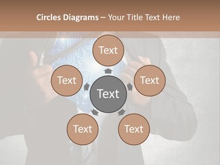 A Man In A Suit Holding A Blue Circuit Board In His Chest PowerPoint Template