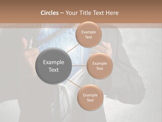 A Man In A Suit Holding A Blue Circuit Board In His Chest PowerPoint Template