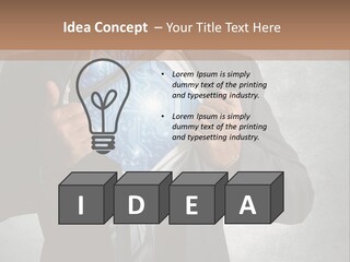 A Man In A Suit Holding A Blue Circuit Board In His Chest PowerPoint Template