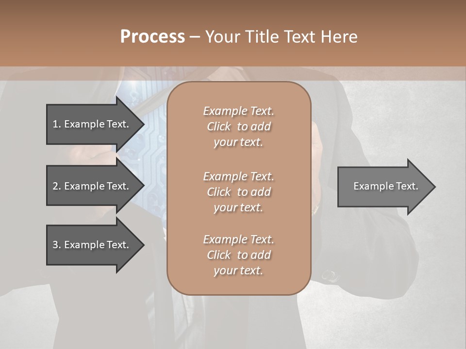 A Man In A Suit Holding A Blue Circuit Board In His Chest PowerPoint Template