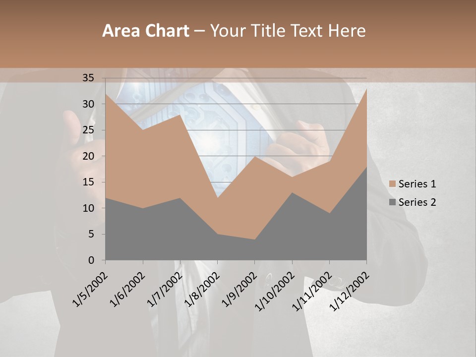 A Man In A Suit Holding A Blue Circuit Board In His Chest PowerPoint Template