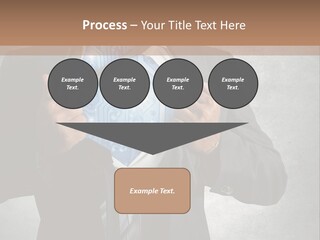 A Man In A Suit Holding A Blue Circuit Board In His Chest PowerPoint Template