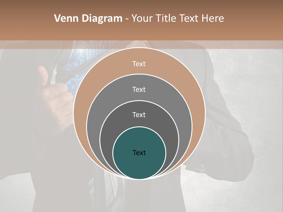 A Man In A Suit Holding A Blue Circuit Board In His Chest PowerPoint Template