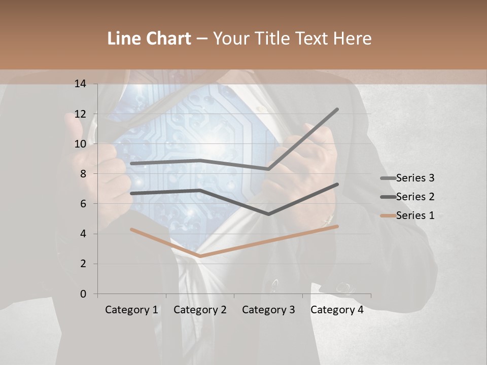 A Man In A Suit Holding A Blue Circuit Board In His Chest PowerPoint Template
