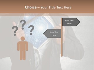 A Man In A Suit Holding A Blue Circuit Board In His Chest PowerPoint Template