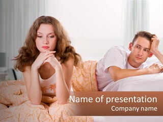 A Man And A Woman Laying On A Bed PowerPoint Template