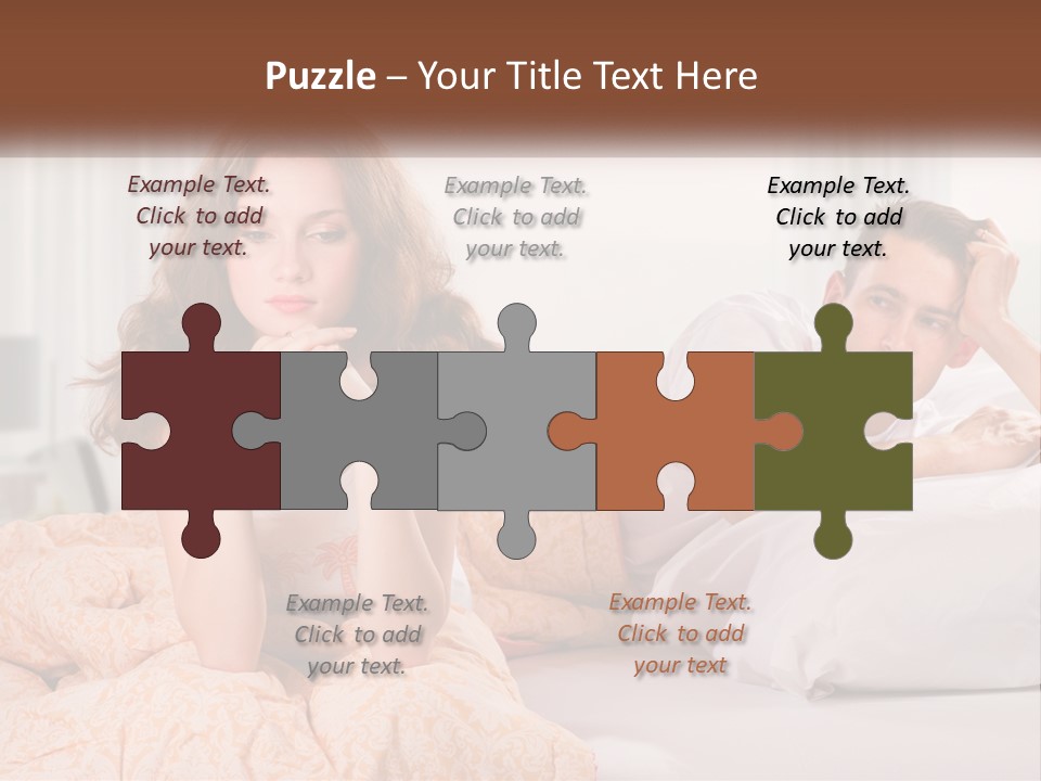 A Man And A Woman Laying On A Bed PowerPoint Template