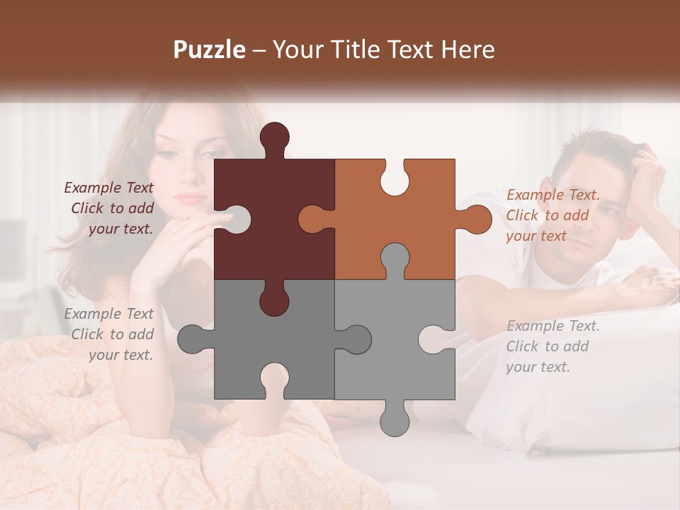 A Man And A Woman Laying On A Bed PowerPoint Template