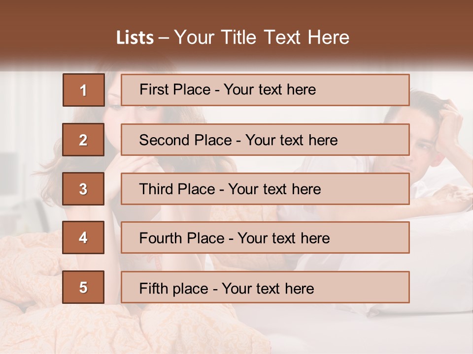 A Man And A Woman Laying On A Bed PowerPoint Template