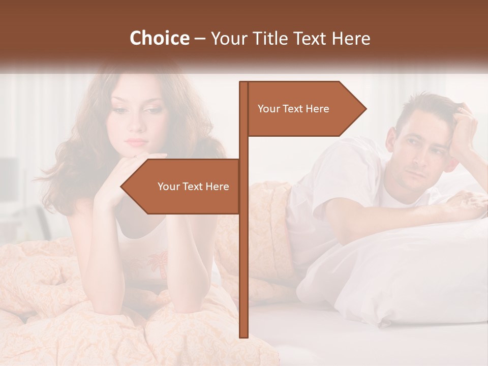 A Man And A Woman Laying On A Bed PowerPoint Template