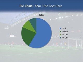 A Soccer Game Is Being Played In A Stadium PowerPoint Template