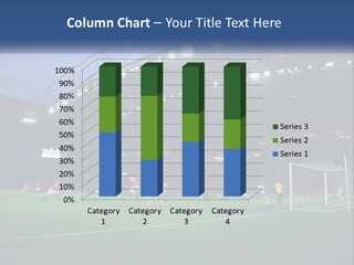A Soccer Game Is Being Played In A Stadium PowerPoint Template