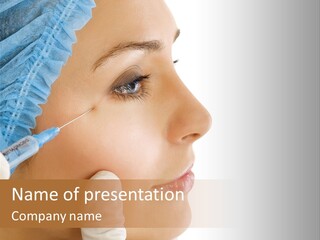 A Woman Getting Her Nose Examined By A Doctor PowerPoint Template