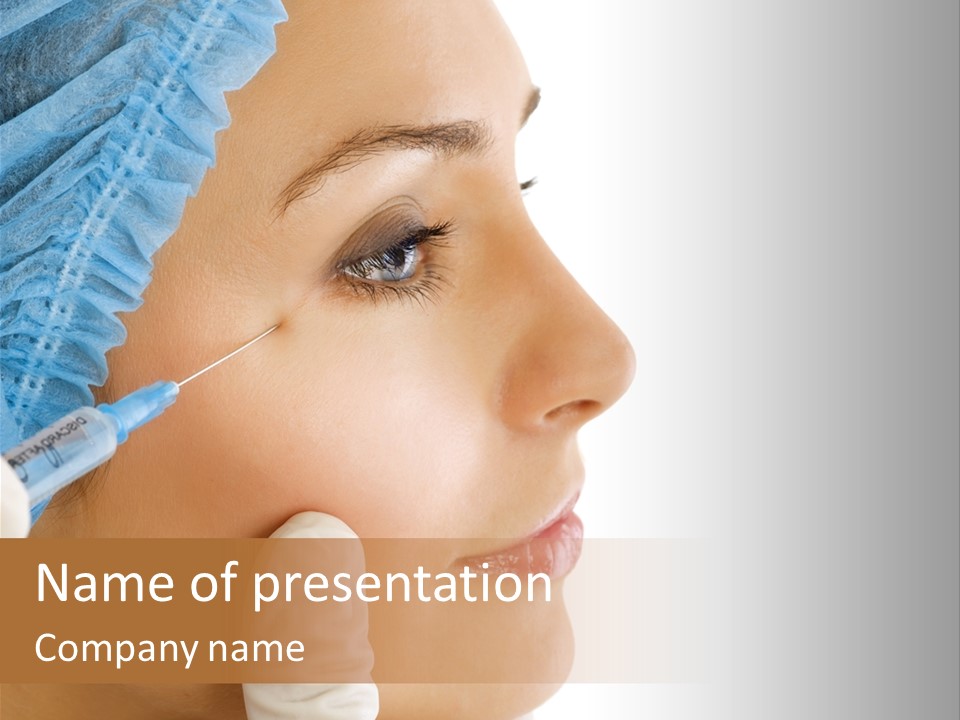 A Woman Getting Her Nose Examined By A Doctor PowerPoint Template