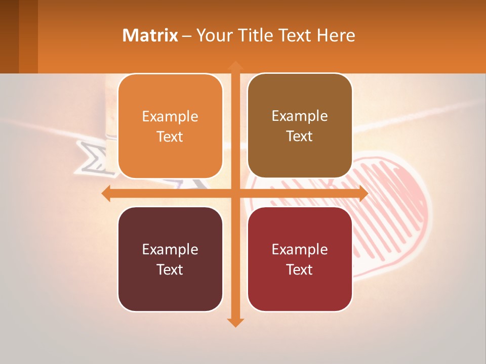 A Heart Hanging On A Clothes Line With An Arrow PowerPoint Template