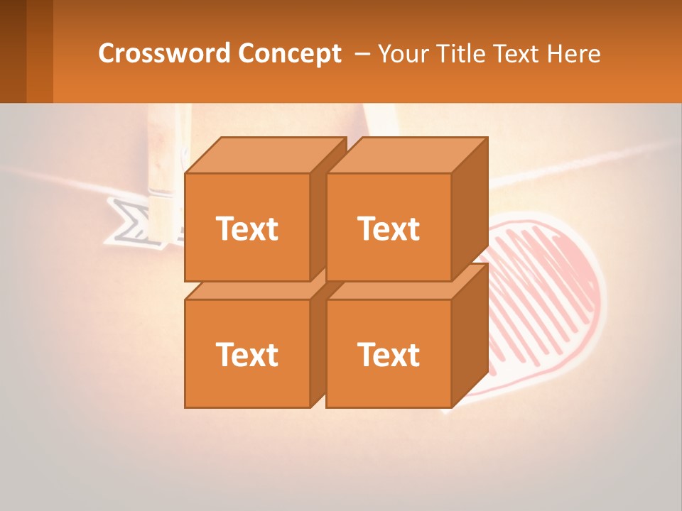A Heart Hanging On A Clothes Line With An Arrow PowerPoint Template