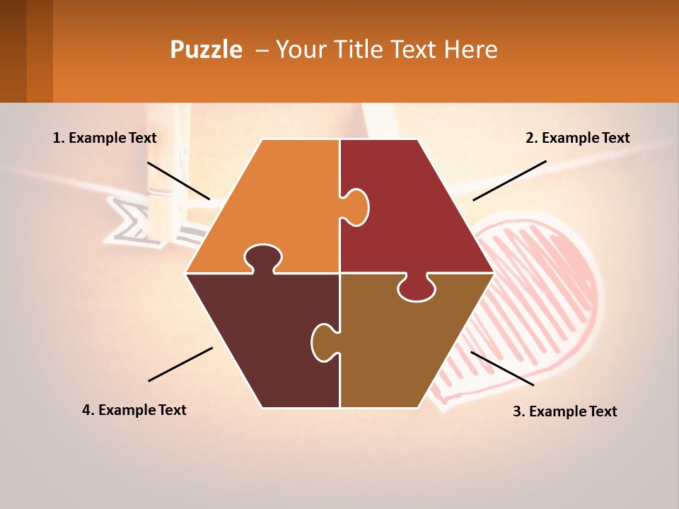 A Heart Hanging On A Clothes Line With An Arrow PowerPoint Template