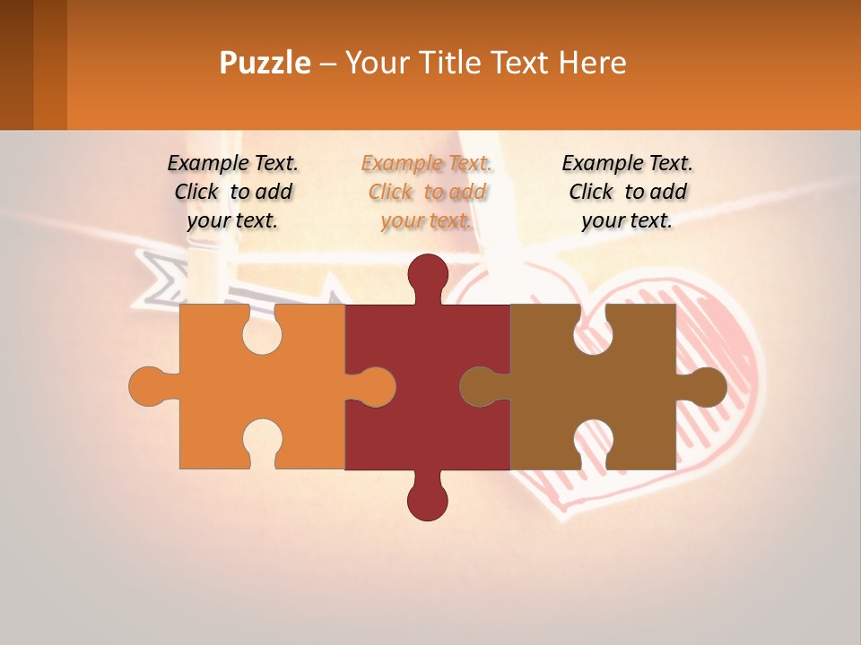 A Heart Hanging On A Clothes Line With An Arrow PowerPoint Template