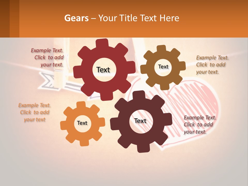 A Heart Hanging On A Clothes Line With An Arrow PowerPoint Template