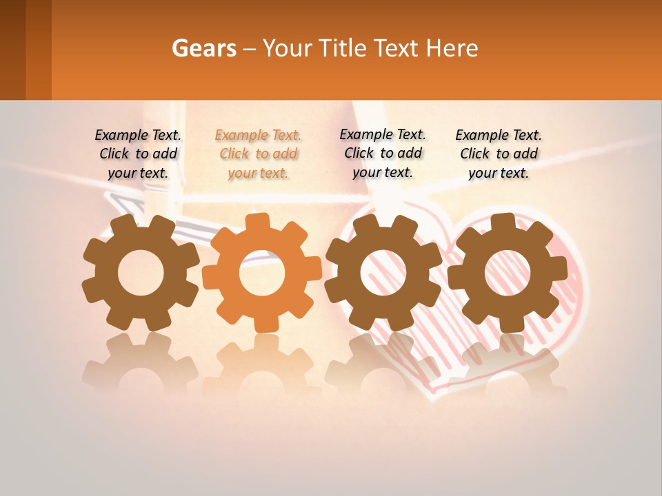 A Heart Hanging On A Clothes Line With An Arrow PowerPoint Template