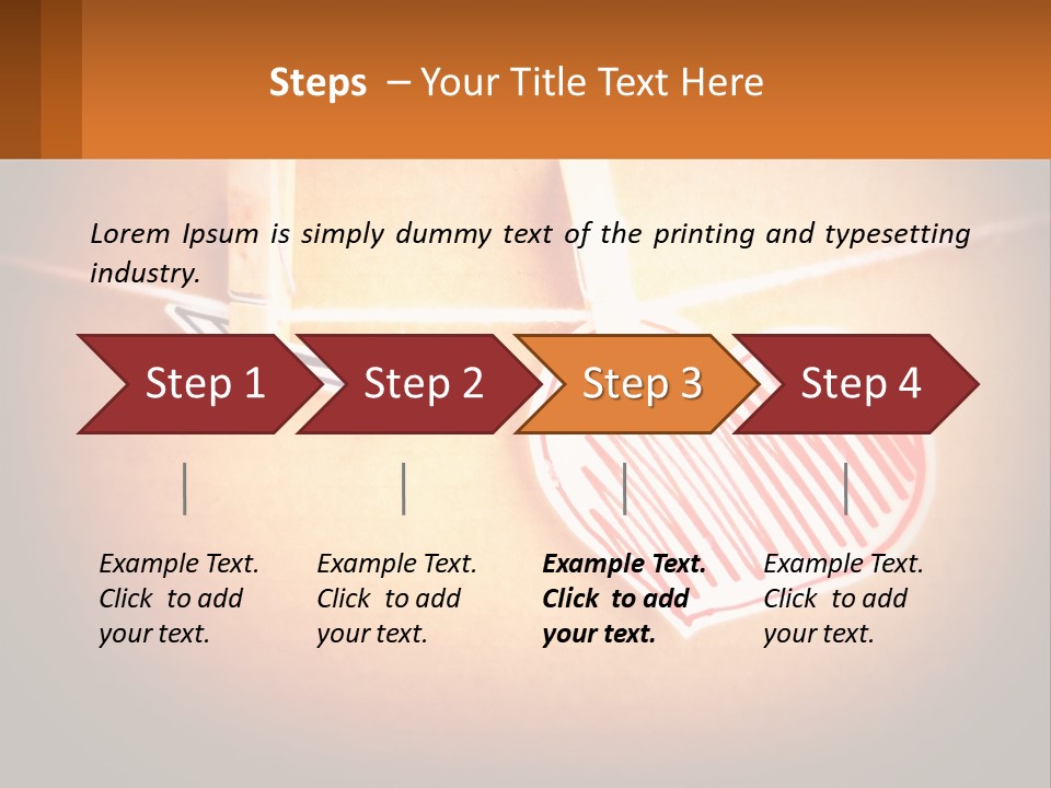 A Heart Hanging On A Clothes Line With An Arrow PowerPoint Template